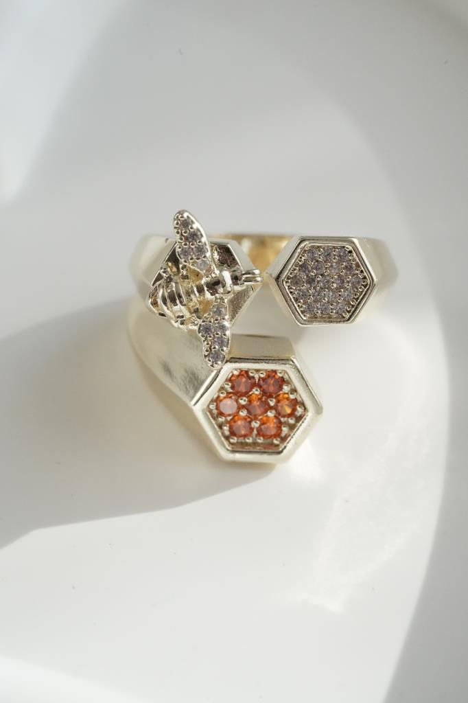 Ayarlanabilir Arı ve Petek Detaylı Yüzük