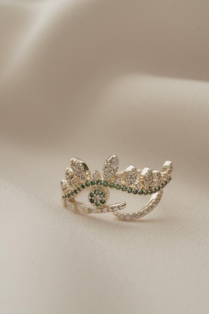 Ayarlanabilir Yeşil Taşlı Göz Yüzük