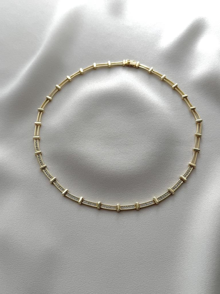 İnce Taşlı Zincir Kolye - VIP