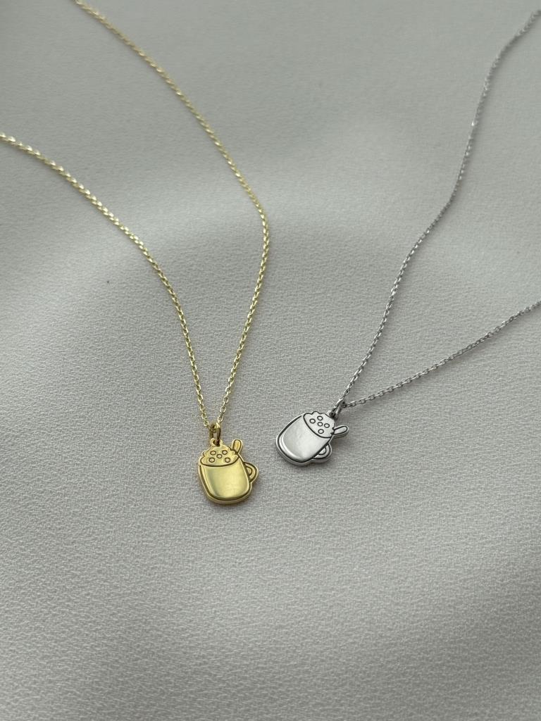 Coffee Break Kolye - 925 Ayar Gümüş