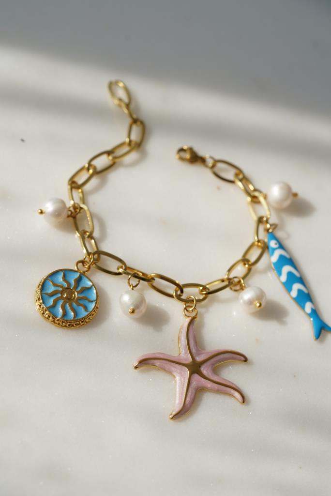 Balıklı Deniz Yıldızı Charm Bileklik