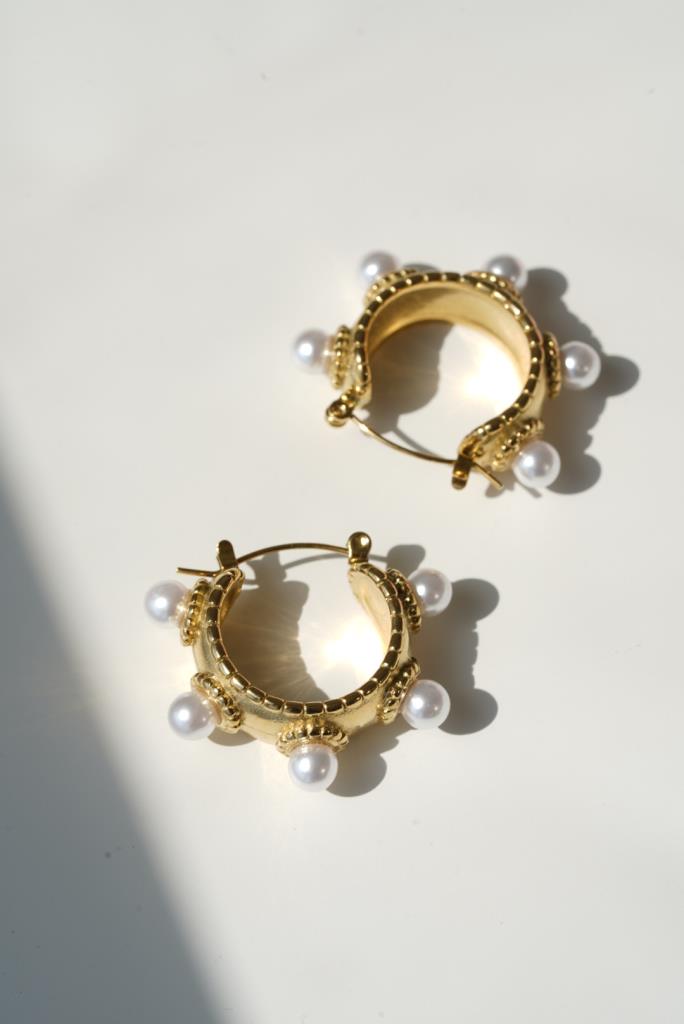 Paslanmaz Çelik İncili Halka Küpe