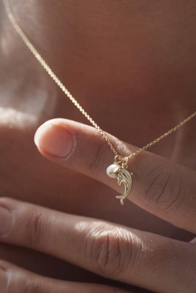 İncili Yunus Kolye - 925 Ayar Gümüş