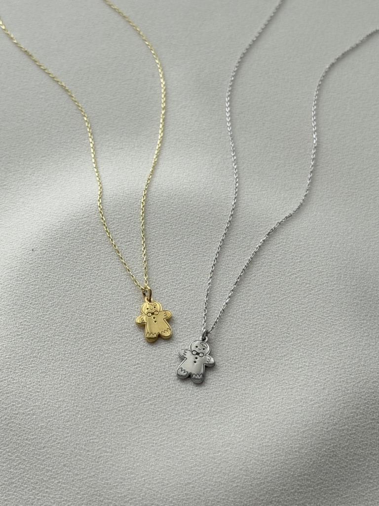 Kurabiye Adam Kolye - 925 Ayar Gümüş