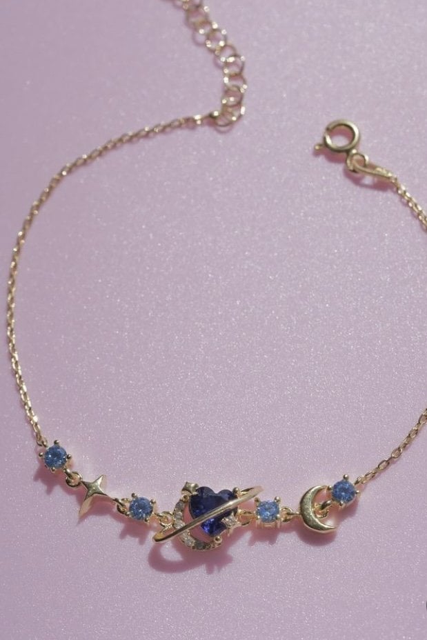 Love of Saturn Bileklik Mavi - 925 Ayar Gümüş