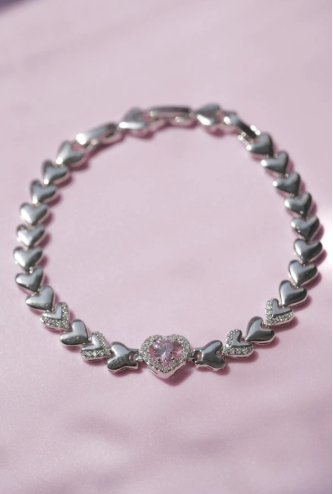Lovely Taşlı Kalp Bileklik