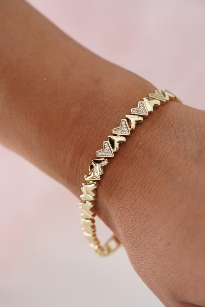 Taşlı Kalp Bileklik - VIP