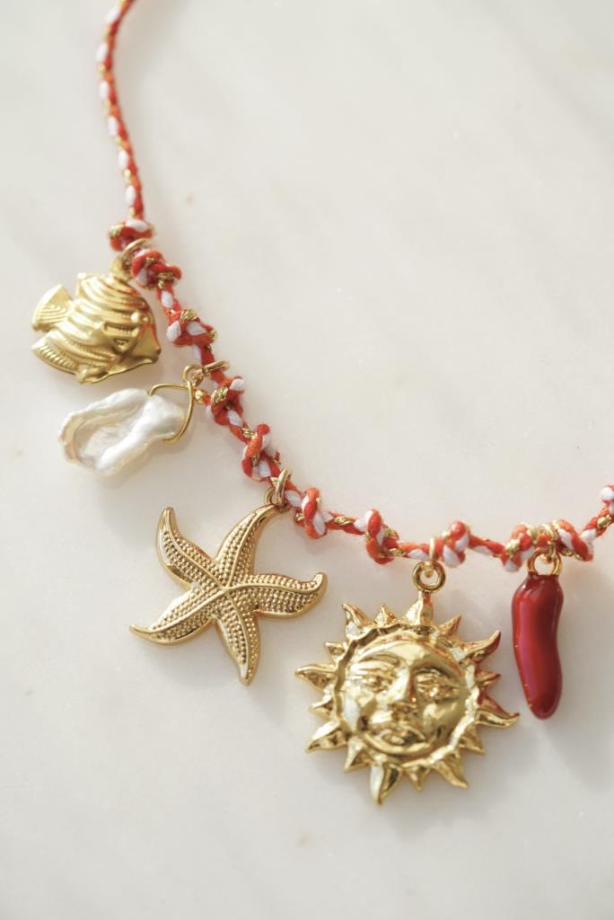 Kırmızı İpli Summer Charm Kolye