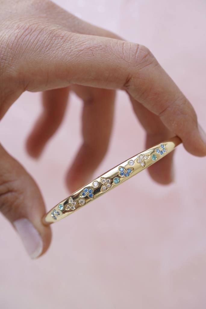 Taşlı Kelebek Kelepçe Bileklik