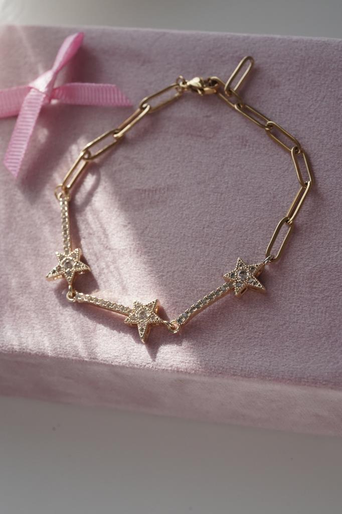 Taşlı Sıralı Yıldız Bileklik