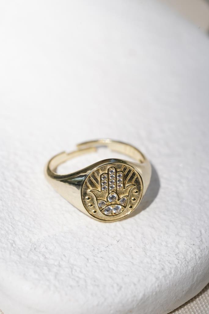 Hamsa Yüzük - 925 Ayar Gümüş