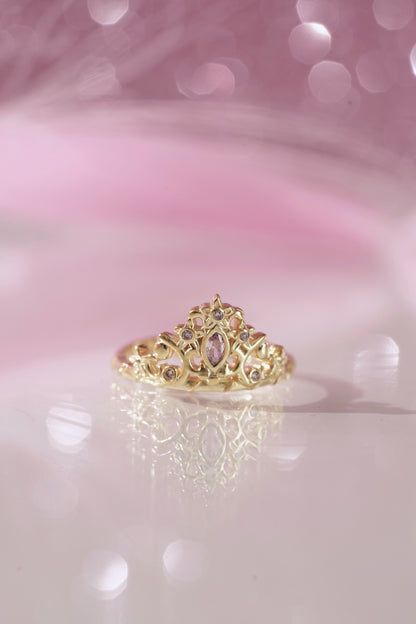 Alexa Ring Pembe - Diamond Castle inspired -925 Ayar Gümüş