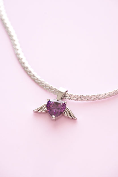 Angel Heart Choker Kolye - Mor