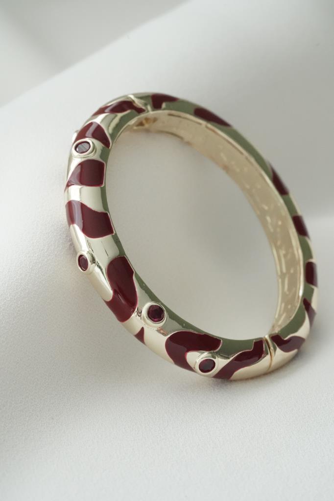 Bordo Vintage Kelepçe Bileklik-VIP