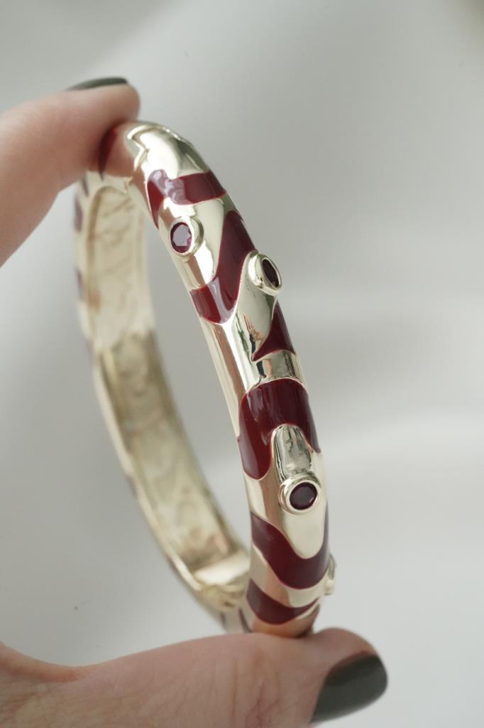 Bordo Vintage Kelepçe Bileklik-VIP