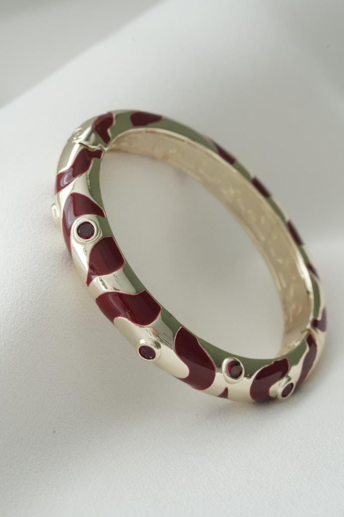 Bordo Vintage Kelepçe Bileklik-VIP