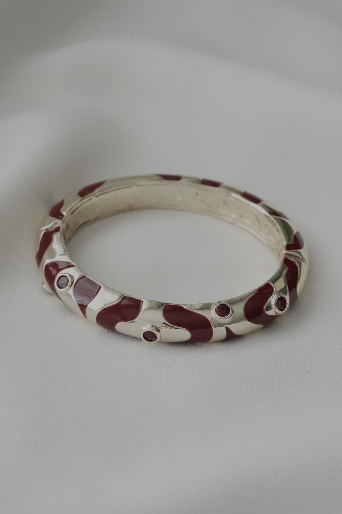 Bordo Vintage Kelepçe Bileklik-VIP
