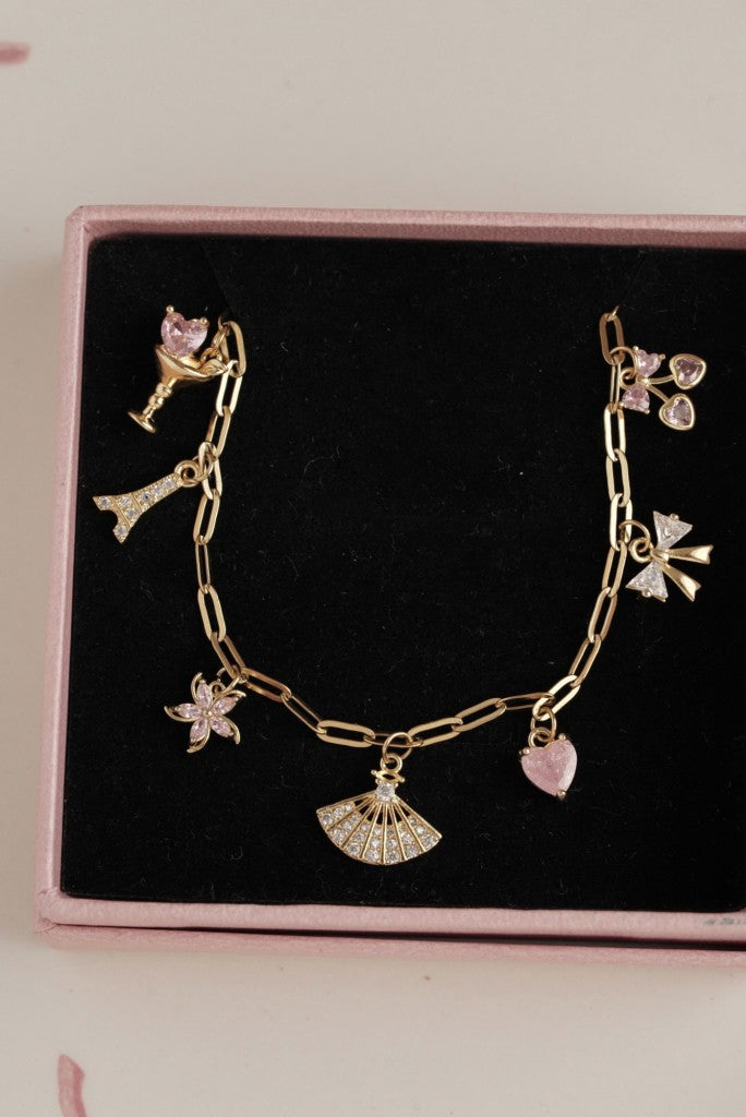 Çelik Romantik Charm Detaylı Kolye