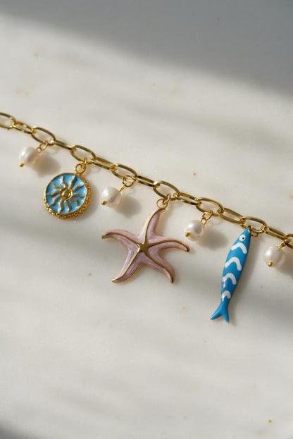 Balıklı Deniz Yıldızı Charm Bileklik