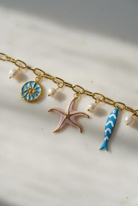Balıklı Deniz Yıldızı Charm Bileklik