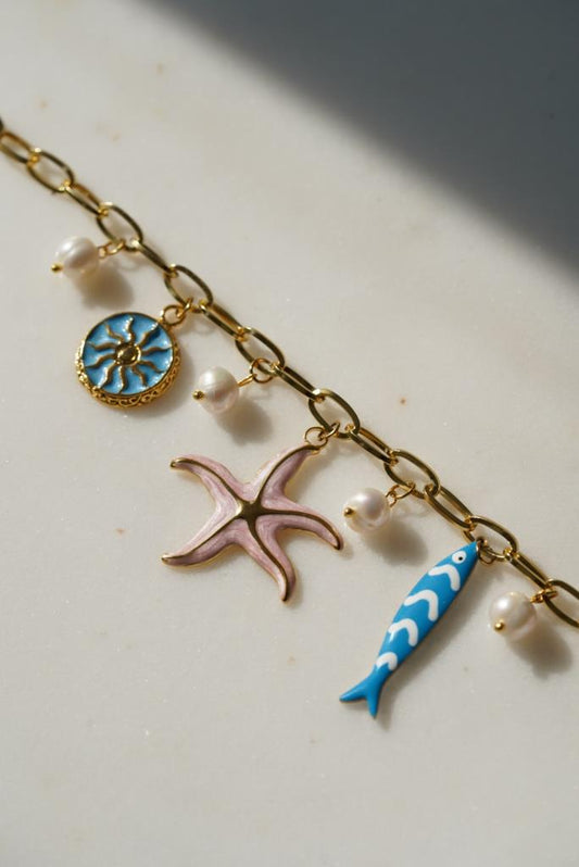 Balıklı Deniz Yıldızı Charm Bileklik