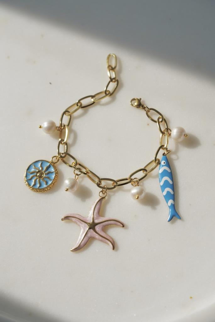 Balıklı Deniz Yıldızı Charm Bileklik