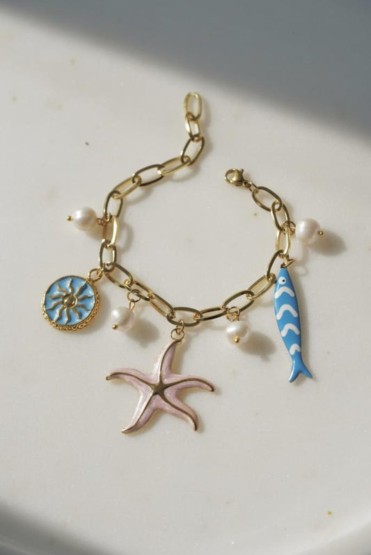 Balıklı Deniz Yıldızı Charm Bileklik