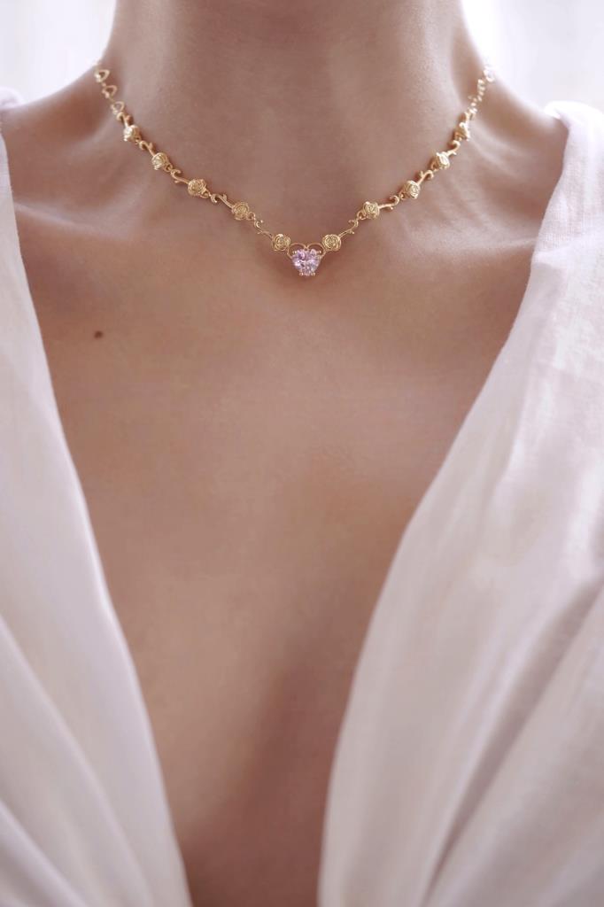 Diamond Rose Choker Kolye