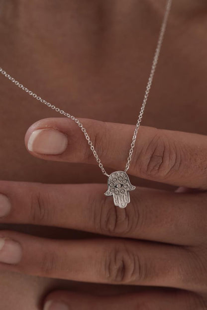 Hamsa Kolye - 925 Ayar Gümüş