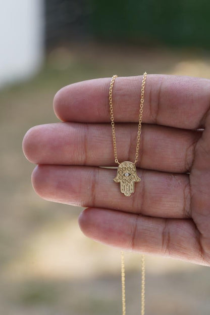 Hamsa Kolye - 925 Ayar Gümüş