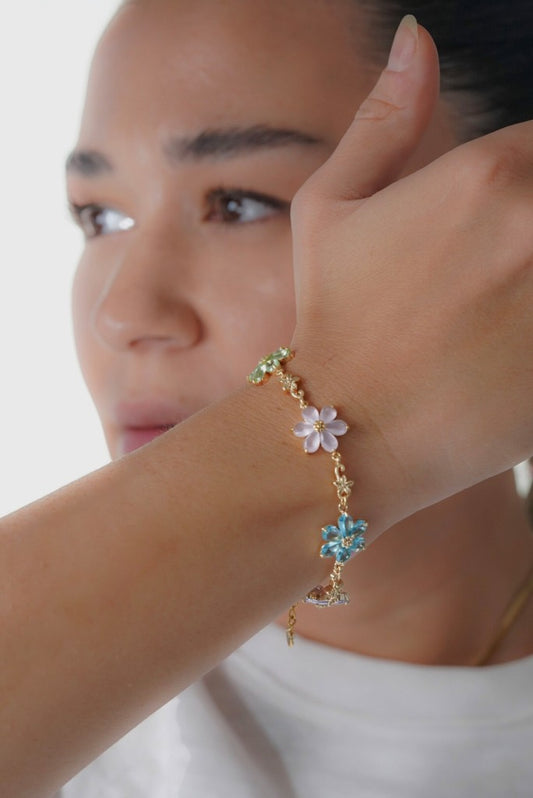 Peri Çiçekleri Bileklik – Peri Çiçekleri Bileklik – Pastel Renkli Çiçekli Kadın Bileklik