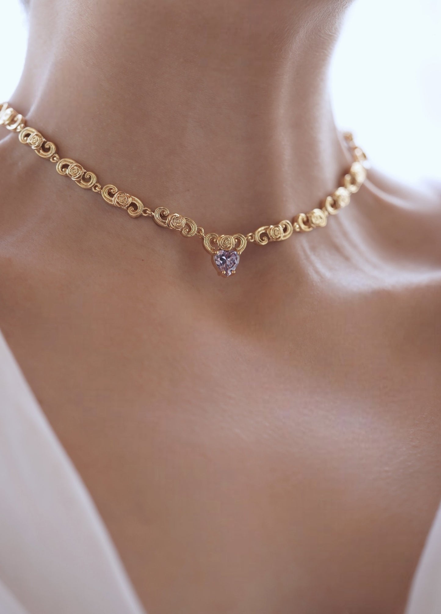 Rosa Choker Kolye - Mor