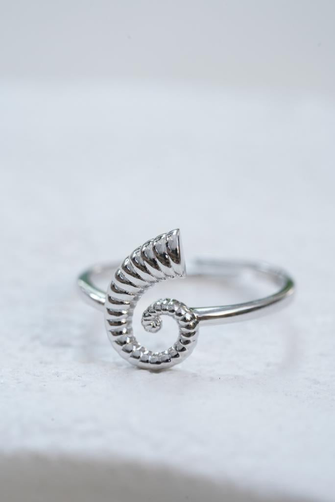Spiral Deniz Kabuğu Yüzük  - 925 Ayar Gümüş