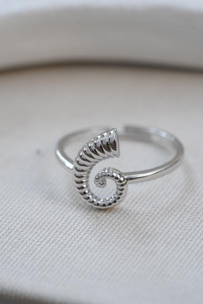 Spiral Deniz Kabuğu Yüzük  - 925 Ayar Gümüş