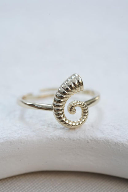 Spiral Deniz Kabuğu Yüzük  - 925 Ayar Gümüş