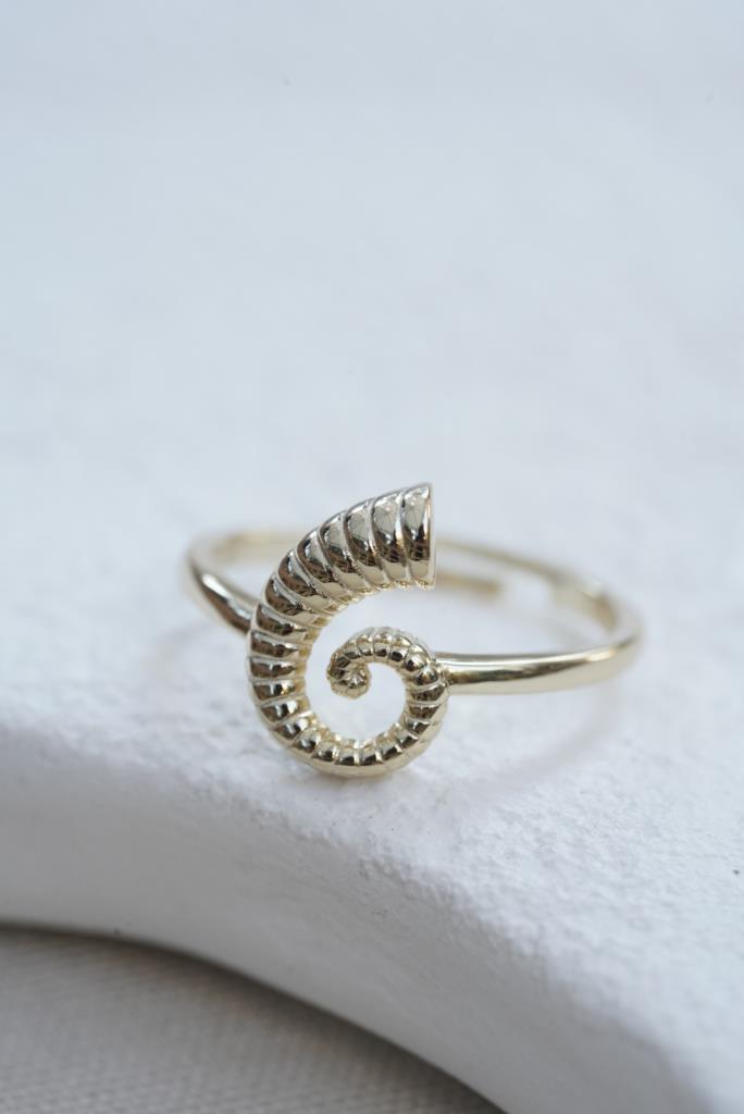 Spiral Deniz Kabuğu Yüzük  - 925 Ayar Gümüş