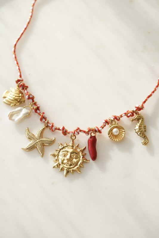 Kırmızı İpli Summer Charm Kolye