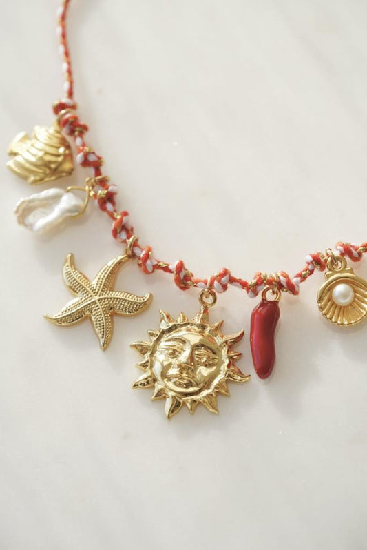Kırmızı İpli Summer Charm Kolye