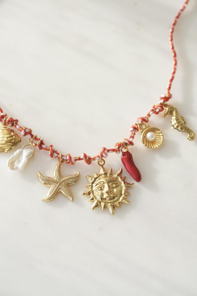 Kırmızı İpli Summer Charm Kolye