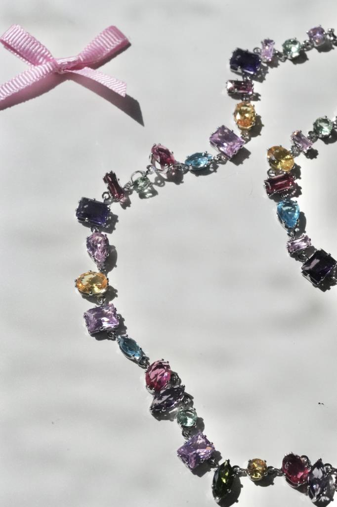 Mixed Gem Renkli Taşlı Kolye