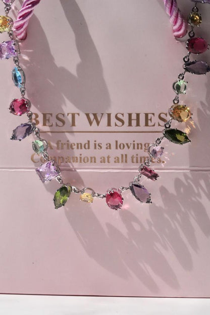 Mixed Gem Renkli Taşlı Kolye