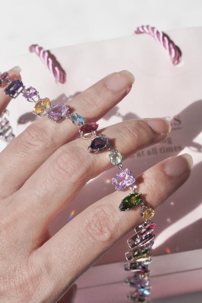 Mixed Gem Renkli Taşlı Kolye