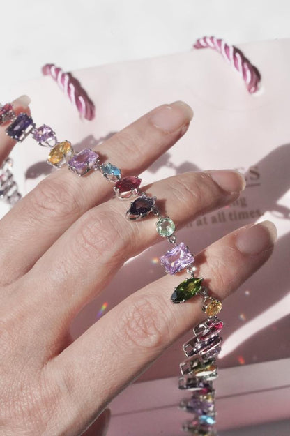 Mixed Gem Renkli Taşlı Kolye