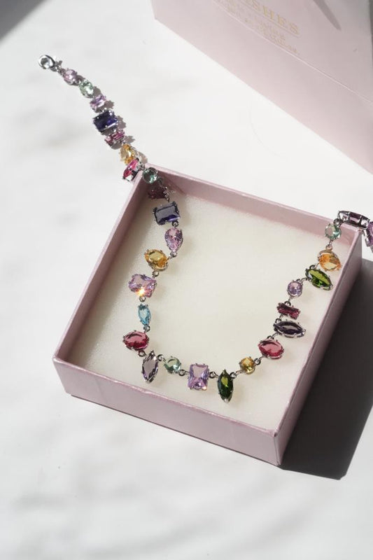 Mixed Gem Renkli Taşlı Kolye