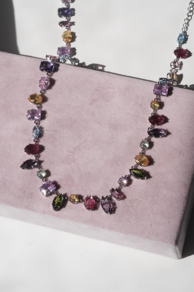 Mixed Gem Renkli Taşlı Kolye