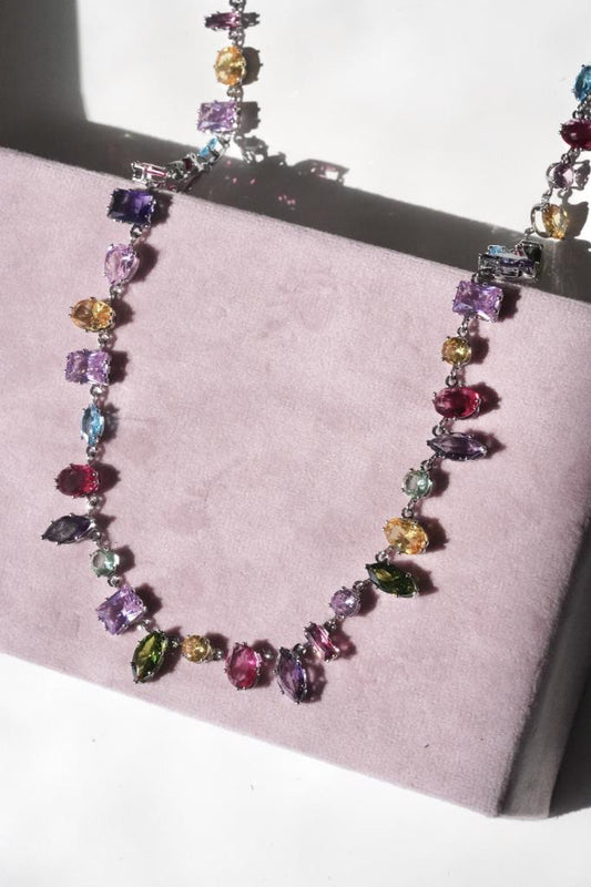 Mixed Gem Renkli Taşlı Kolye