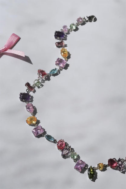 Mixed Gem Renkli Taşlı Kolye