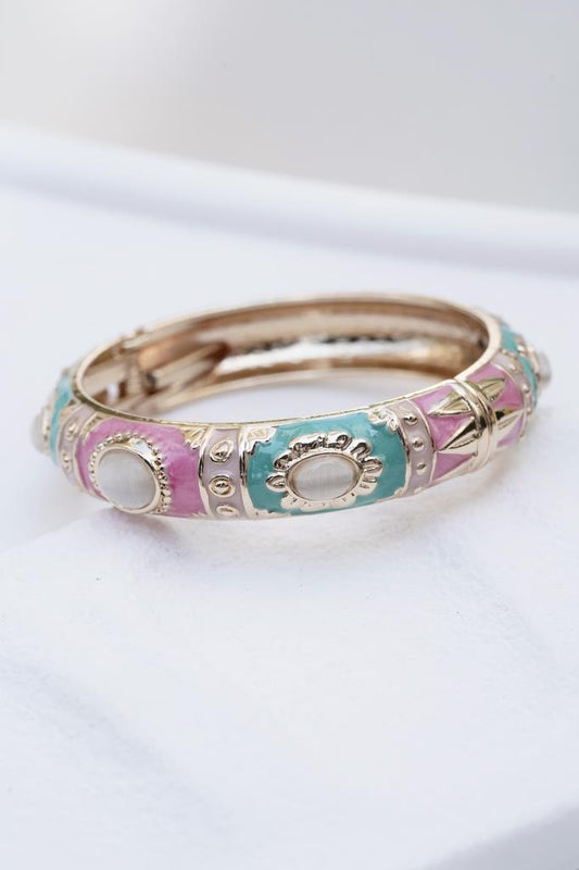 Turkuaz Pembe Vintage Kelepçe Bileklik