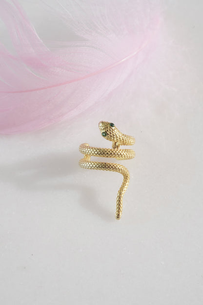 Yılan  Ear Cuff-925 Ayar Gümüş