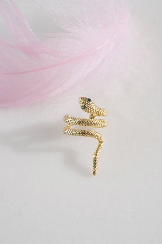 Yılan  Ear Cuff-925 Ayar Gümüş